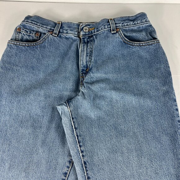 Y2K Levi's Jeans Women's Petite 32x26* 550 Relaxed Tapered Blue Denim Tag 12P M - Picture 4 of 16